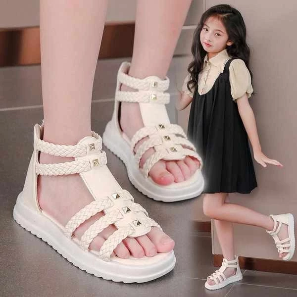 Giày Sandal Bé Gái Bé Gái La Mã Giày Thời Trang Phù Hợp Với Mùa Hè 2023 Phong Cách Mới Học Sinh Tiểu Học Dép Thời Trang Hợp Thời Trang