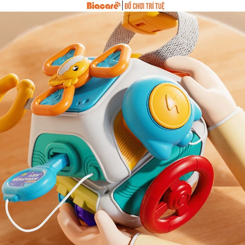 Khối bận rộn montessori cho bé từ 6 tháng tuổi, đồ chơi BUSY CUBE giúp bé rèn luyện vận động tinh phát triển trí tuệ