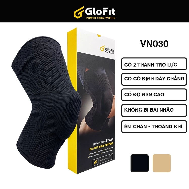 Bó Gối Hỗ Trợ Dây Chằng GLOFIT VN030  Cao Cấp, Băng Gối 360º (Protect.Genu)