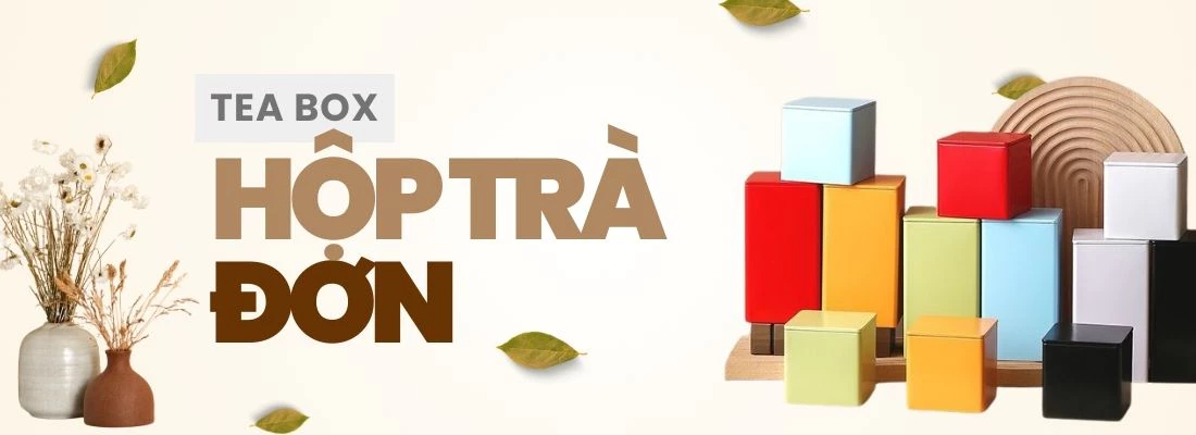 Hộp trà đơn - Lon trà thiếc cao cấp nhiều màu sắc HVL TEA