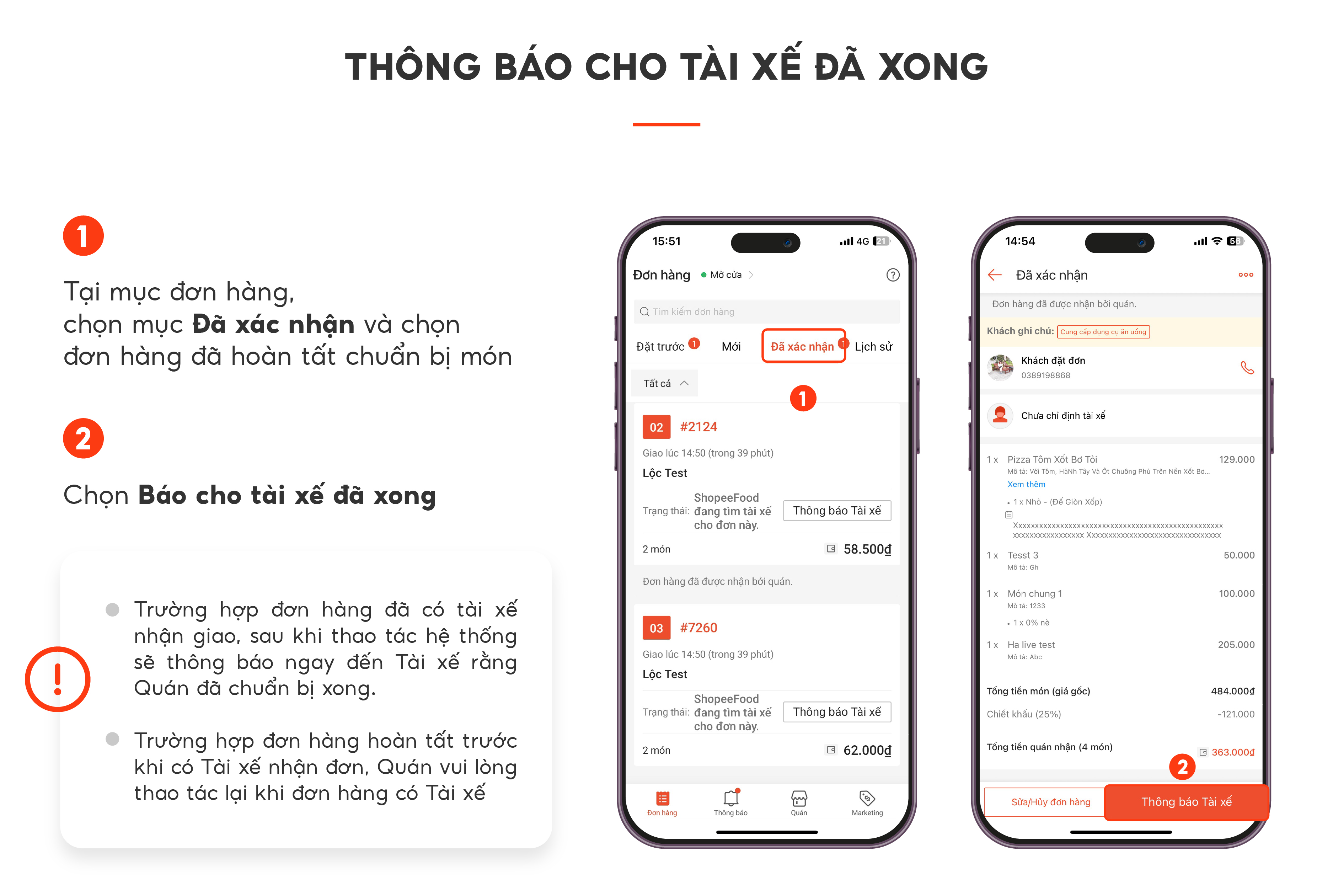 thông báo tài xế đã hoàn thành 